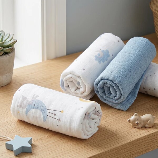 Μουσελίνες/Πάνες Αγκαλιάς (Σετ 3τμχ) Bimbidreams Clouds Σιέλ