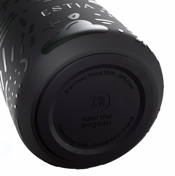 Μπουκάλι Θερμός 500ml Estia Save The Aegean Flow Noir Echo 01-42059
