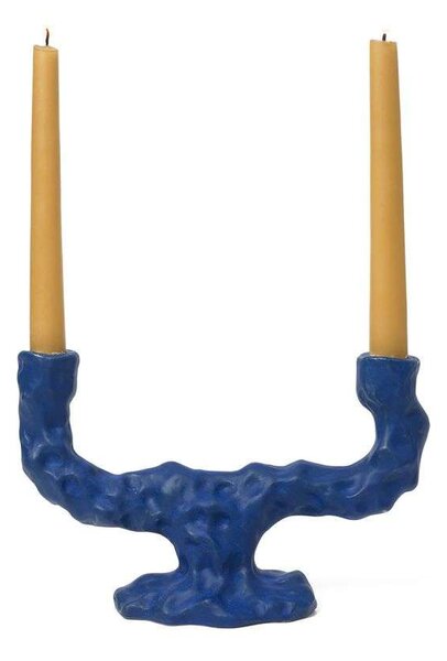 Ferm LIVING - Dito Candle Holder Double Bright Blue ferm LIVING