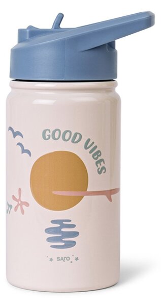 Παγούρι - Θερμός 350ml Με Καλαμάκι Saro Good Vibes 74510
