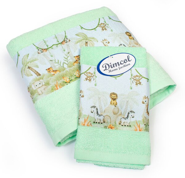 Παιδικές Πετσέτες (Σετ 2τμχ) Dimcol Jungle 352 Mint