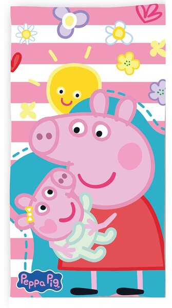 Παιδική Πετσέτα Θαλάσσης Microfiber (70x140) Dimcol Peppa Pig 821 White-Pink