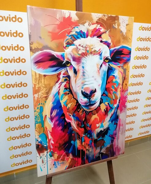 Πίνακας σε καμβά πρόβατο με απομίμηση ζωγραφικής