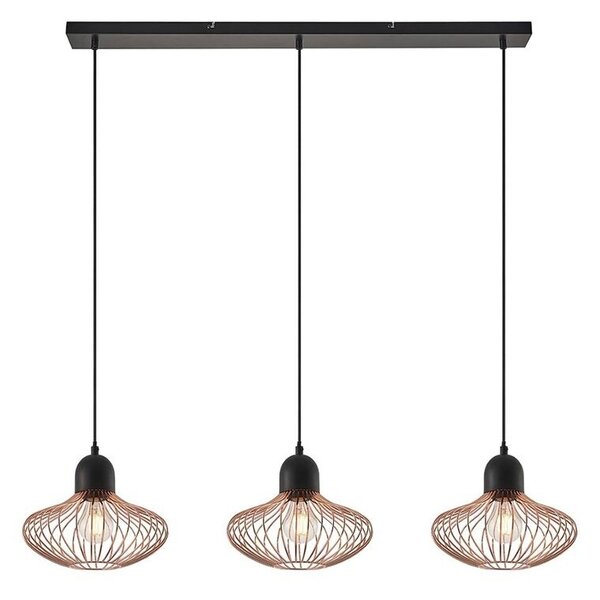 Lindby - Justinos 3 Pendant Black/Copper Lindby