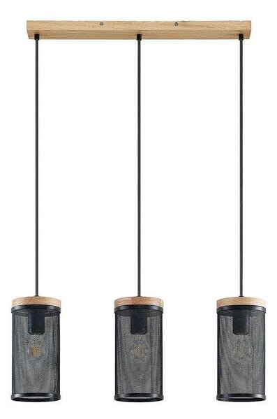 Lindby - Kiriya 3 Pendant Black/Wood Lindby