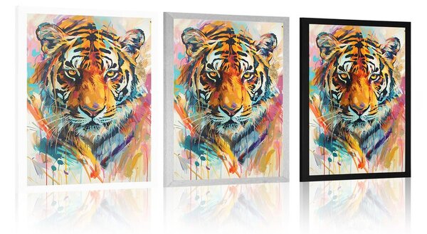 Αφίσα τίγρης με απομίμηση ζωγραφικής
