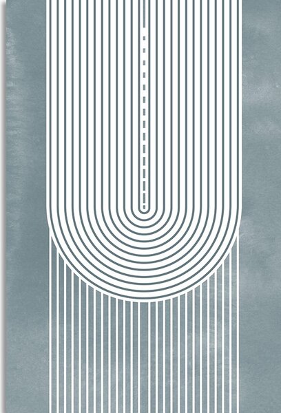 Πίνακας σε καμβά boho ουράνιο τόξο Mid-Century