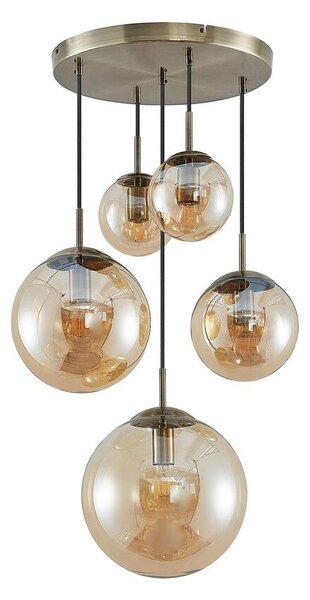 Lindby - Teeja 5 Cluster Pendant Amber Lindby