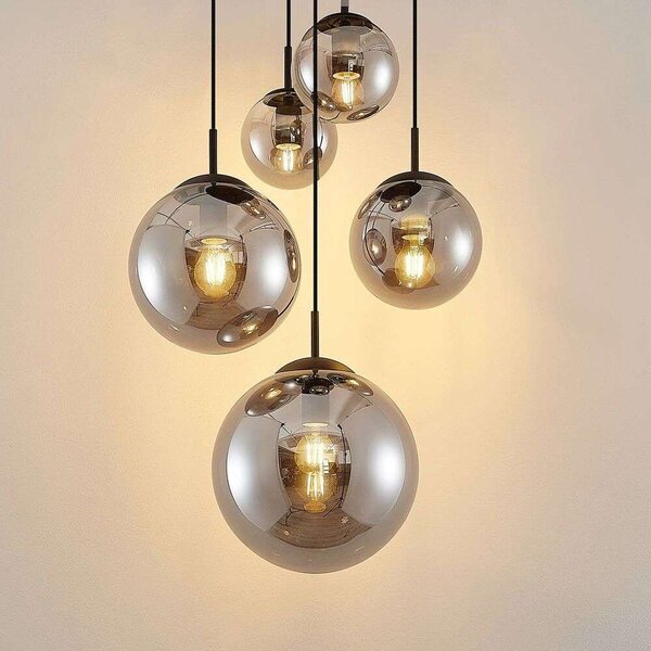 Lindby - Teeja 5 Cluster Pendant Smoke Lindby