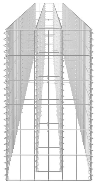 Συρματοκιβώτιο-Γλάστρα Υπερυψωμένη 360x30x60 εκ. Γαλβ. Χάλυβας - Ασήμι