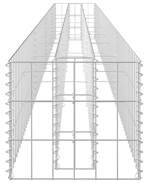 Συρματοκιβώτιο-Γλάστρα Υπερυψωμένη 360x30x30 εκ. Γαλβ. Χάλυβας - Ασήμι