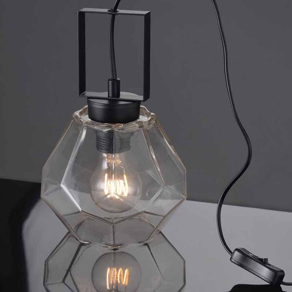 Πορτατίφ Aca Diamondra V371481TC Black Matt/Clear