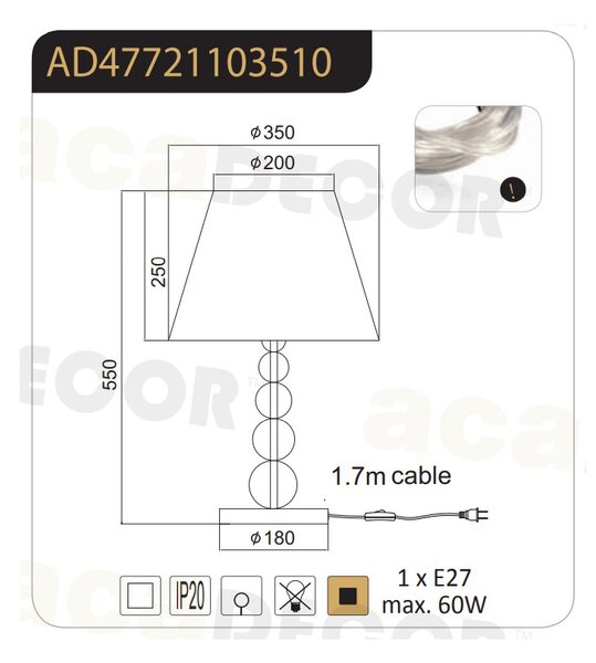 Πορτατίφ Aca Olivia AD477211 White