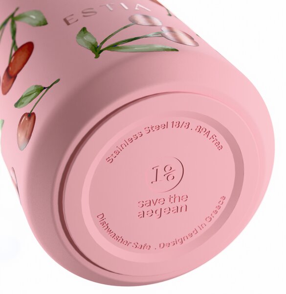 Ποτήρι Θερμός 360ml Estia Save The Aegean Lens Cherry Rose 01-42882
