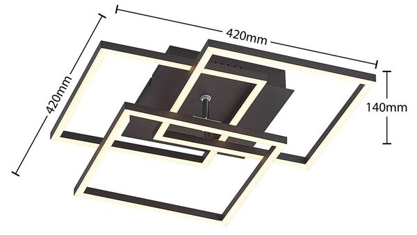 Lindby - Qiana Square Φωτιστικό οροφής LED Μαύρο Lindby