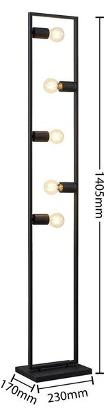 Lindby - Sherwin 5 Floor Lamp Black Lindby