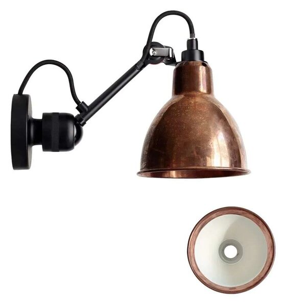 Lampe Gras - 304 Φωτιστικό τοίχου Μαύρο/Ακατέργαστος χαλκός/Λευκό Lampe Gras