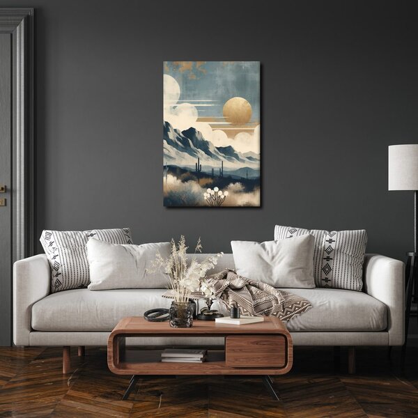 Πίνακας σε καμβά έρημος κάτω από χρυσό ήλιο