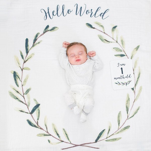Σεντόνι Φωτογράφισης Μωρού + Κάρτες Lulujo Hello World LJ592