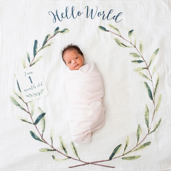 Σεντόνι Φωτογράφισης Μωρού + Κάρτες Lulujo Hello World LJ592