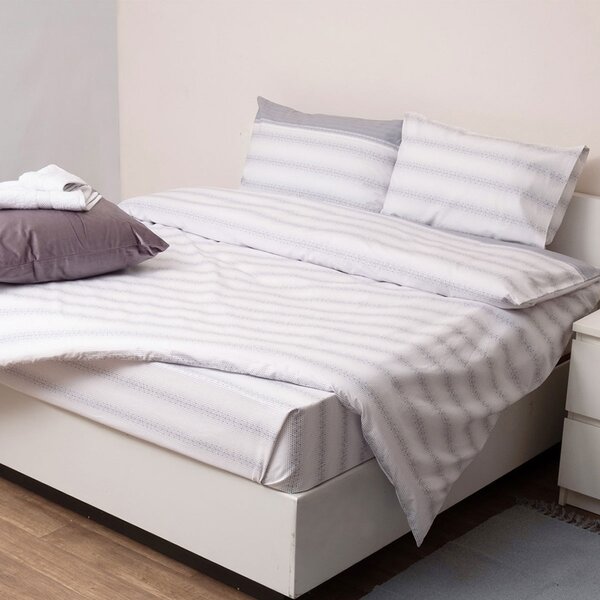 Παπλωματοθήκη Ημίδιπλη (Σετ 180x240) 2 Όψεων Anna Riska Premium 5011 Grey