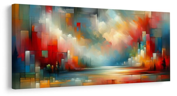 Πίνακας σε καμβά αφαίρεση στα χρώματα