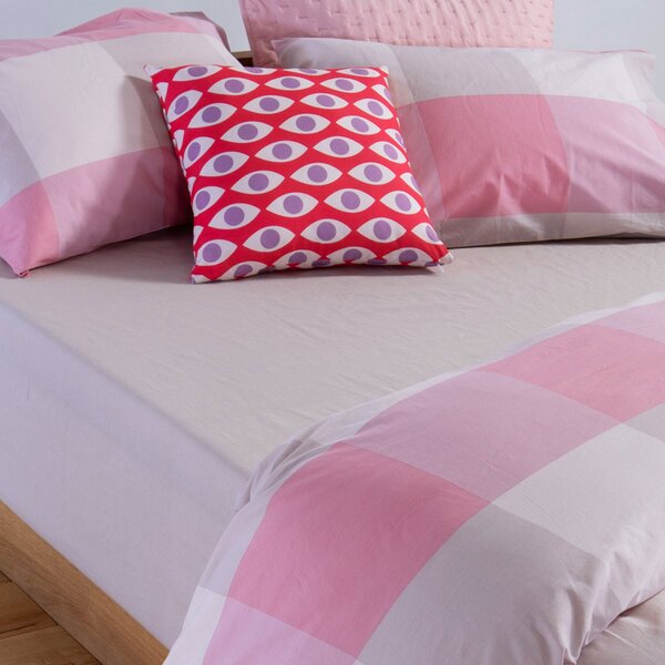 Σεντόνια Μονά (Σετ) Nef-Nef Homeware Casual Check Rose