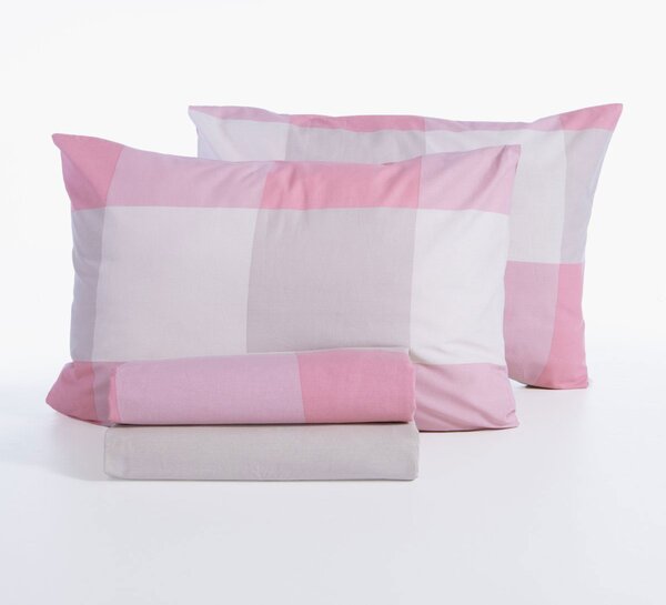 Σεντόνια Μονά (Σετ) Nef-Nef Homeware Casual Check Rose