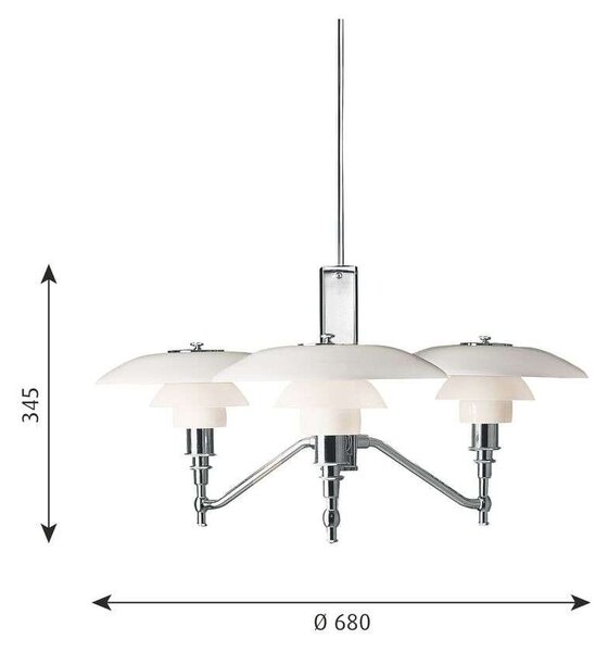 Louis Poulsen - PH 3/2 Akademi Κρεμαστό φωτιστικό Chrome Plated Louis Poulsen