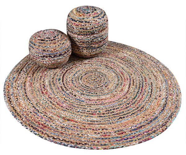 Στρογγυλό Χαλί All Season (Φ100) Pol Rugs & Mats Jute Chindi