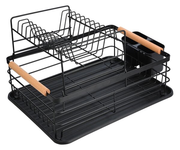 Στραγγιστήρι Πιάτων Διώροφο (41x30x20) Estia Bamboo Essentials Μαύρη 01-