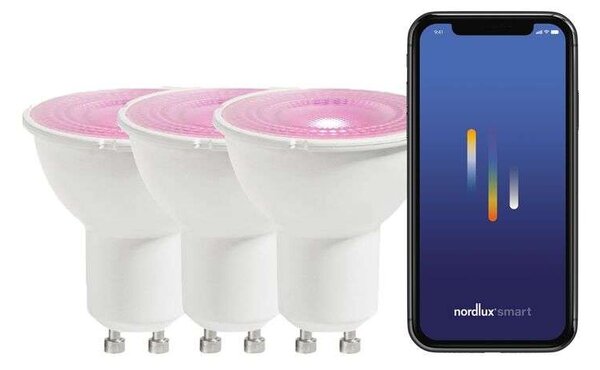 Nordlux - Λαμπτήρες Smart Colour 4,7W PAR16 (10-380lm) Dim. Λευκό 3-pack GU10 Nordlux