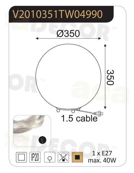 Φωτιστικό Δαπέδου Aca Luna V2010351TW White