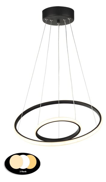 Φωτιστικό Οροφής LED 3 CCT Heronia Cronos 01-0444 Black