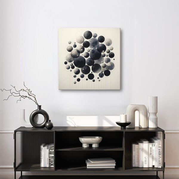 Πίνακας σε καμβά αφηρημένοι κύκλοι στο χώρο