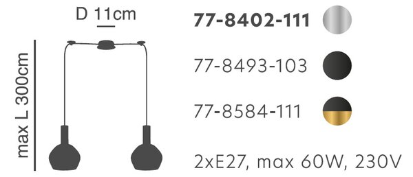 Φωτιστικό Οροφής Δίφωτο Homelighting 77-8402 Nickel/White