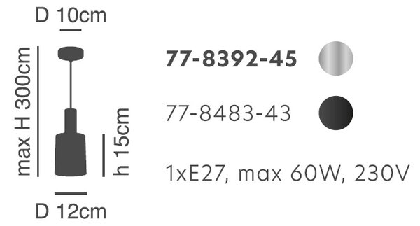 Φωτιστικό Οροφής Μονόφωτο Homelighting 77-8392 Nickel/Smoked