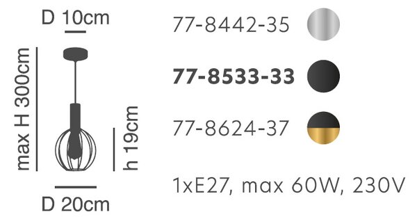 Φωτιστικό Οροφής Μονόφωτο Homelighting 77-8442 Nickel