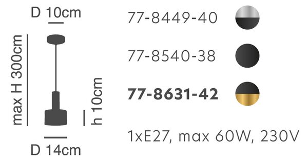 Φωτιστικό Οροφής Μονόφωτο Homelighting 77-8540 Black