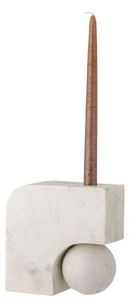 Bloomingville - Abbelin Candle Holder Λευκό/Marble Bloomingville