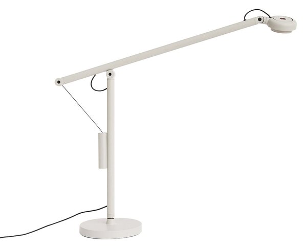 HAY Λάμπα γραφείου LED Fifty-Fifty, γκρι, 45 εκ., με ρυθμιστή έντασης, ρυθμιζόμενος, Γκρι, Μελέτη / Γραφείο, Αλουμίνιο, σχεδιασμός