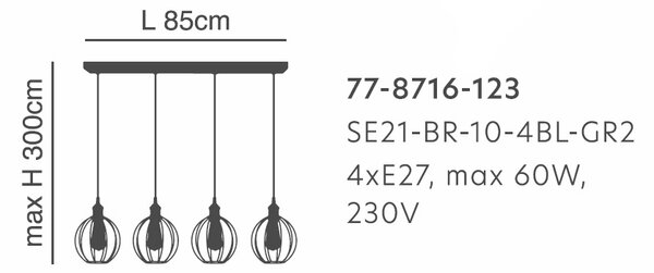 Φωτιστικό Οροφής Πολύφωτο Homelighting 77-8716 Bronze
