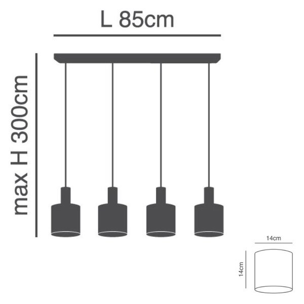 Φωτιστικό Οροφής Πολύφωτο Homelighting 77-8917 Flex Black