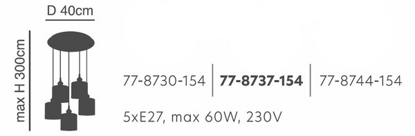 Φωτιστικό Οροφής Πολύφωτο Homelighting 77-8730 Bronze/White