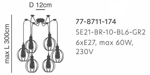Φωτιστικό Οροφής Πολύφωτο Homelighting 77-8711 Bronze