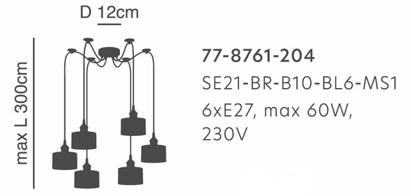 Φωτιστικό Οροφής Πολύφωτο Homelighting 77-8761 Bronze