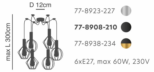 Φωτιστικό Οροφής Πολύφωτο Homelighting Adept Flex 77-8923 Nickel