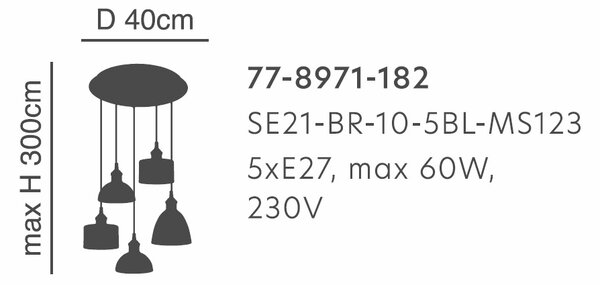 Φωτιστικό Οροφής Πολύφωτο Homelighting Magnum Flex 77-8971