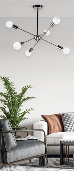 Φωτιστικό Οροφής Πολύφωτο Homelighting Gwen 77-8095 Nickel