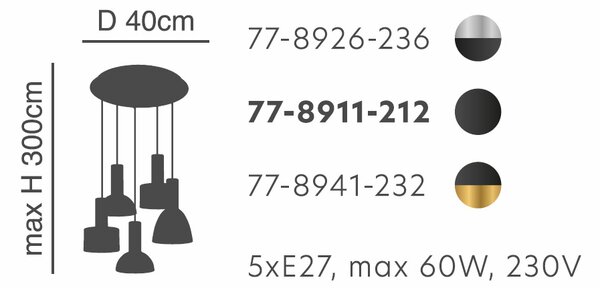 Φωτιστικό Οροφής Πολύφωτο Homelighting 77-8926 Flex Nickel
